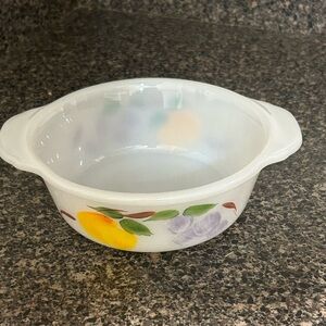Fire King Gay Fad Fruit Casserole Dish 1 Pint‎ 445